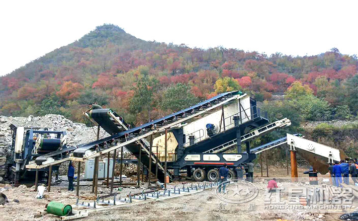 移動顎破+移動反擊破作業(yè)現場 移動顎破+移動反擊破作業(yè)現場