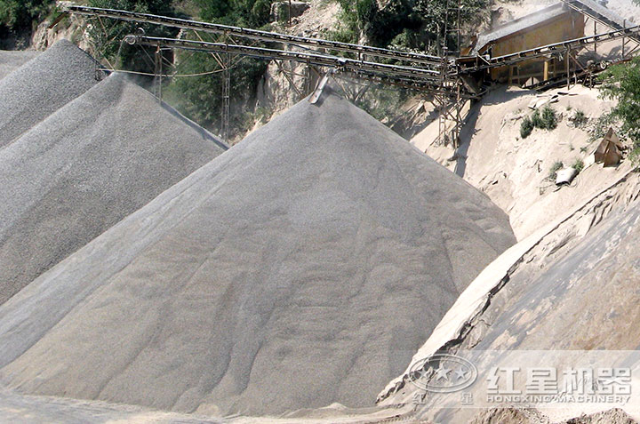 機(jī)制砂成品，一條生產(chǎn)線(xiàn)可有多種規(guī)格成品