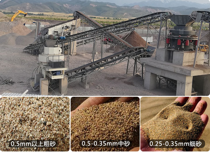 制砂現(xiàn)場及成品展示 制砂現(xiàn)場及成品展示