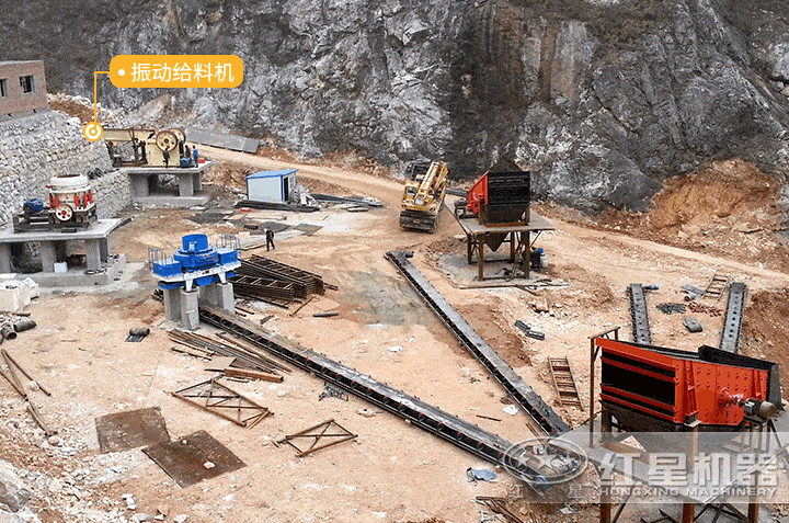 制砂生產(chǎn)現(xiàn)場(chǎng)設(shè)備搭配，可提供設(shè)計(jì)生產(chǎn)線服務(wù)