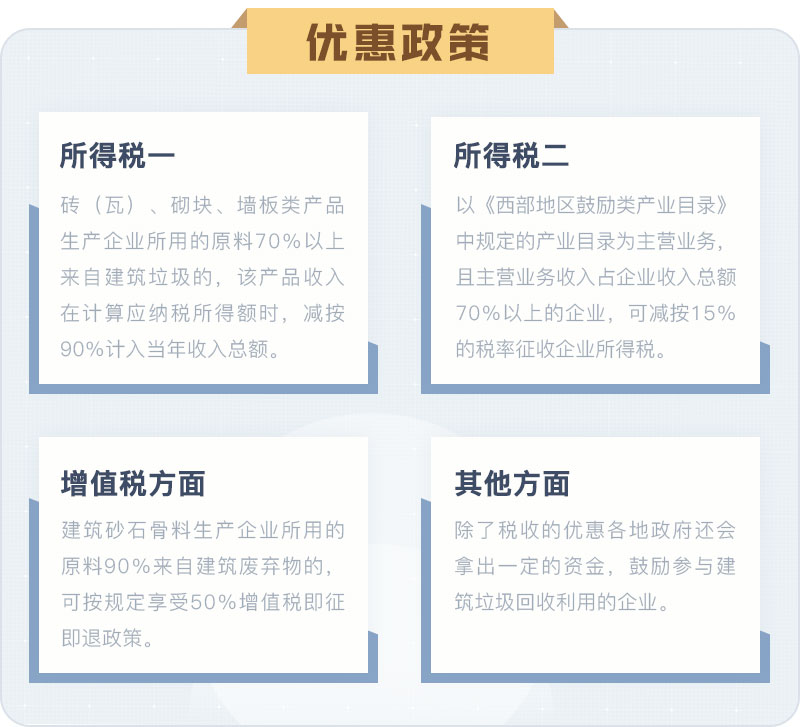 建筑廢料粉碎相關優(yōu)惠政策 建筑廢料粉碎相關優(yōu)惠政策