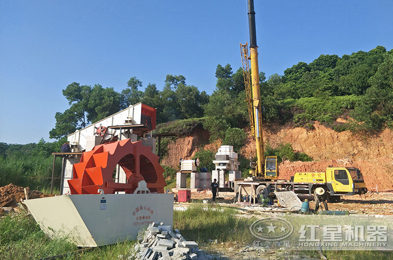 紅星機(jī)器水輪洗砂機(jī)安裝現(xiàn)場 紅星機(jī)器水輪洗砂機(jī)安裝現(xiàn)場