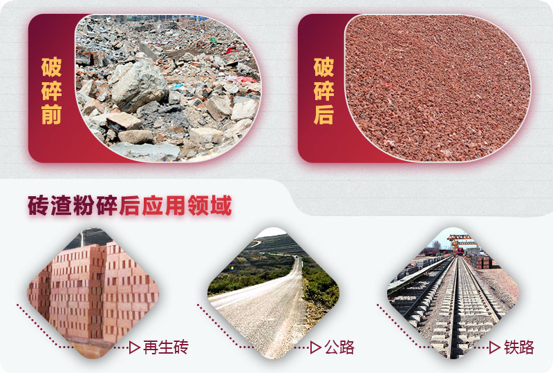磚渣粉碎后成品及應(yīng)用領(lǐng)域 磚渣粉碎后成品及應(yīng)用領(lǐng)域
